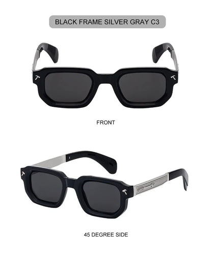 Polarized Square Punk Sunglasses Men 2026 Luxury Brand Classic Rectangle Sunglass UV400 Driving Eyewear Fashion Outdoor Shades