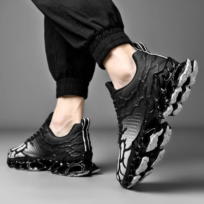 chaussure homme Baskets blanches de luxe pour hommes, chaussures de course décontractées, mocassins à la mode