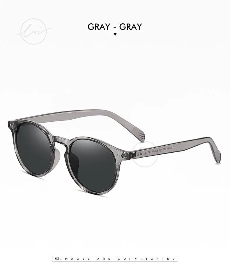LM Retro Round Sunglasses Women Men Ultralight TR90 Polarized Unisex Driving Shades Vintage Sun Glasses UV400 Gafas De Sol