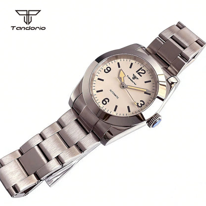 Tandorio Mechanical Automatic 36mm/39mm Explorer Style Watch Sapphire Glass Miyota8215 or PT5000 Men's Wristwatch Glide Clasp