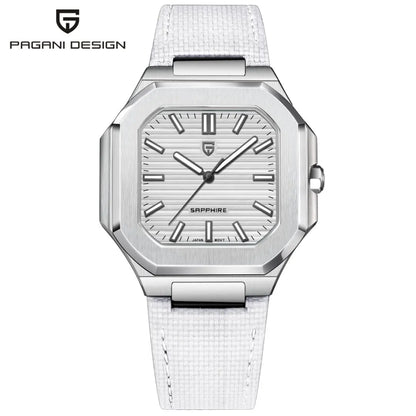 PAGANI DESIGN Novo V2 Relógio de Quartzo Quadrado para Homem, Marca de Luxo, Desportivo, Impermeável, Safira, Aço Inoxidável