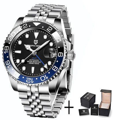2025 New PAGANI DESIGN Luxurys Men Mechanical Watches Stainless Steel GMT Watch Top Brand Sapphire Glass Men for Watch PD-1662