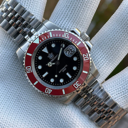 Steeldive Brand Watch SD1953C Red Bezel Diver Watch Men 300M Waterproof Sapphire Glass BGW9 Luminous NH35 Automatic Dive Watch