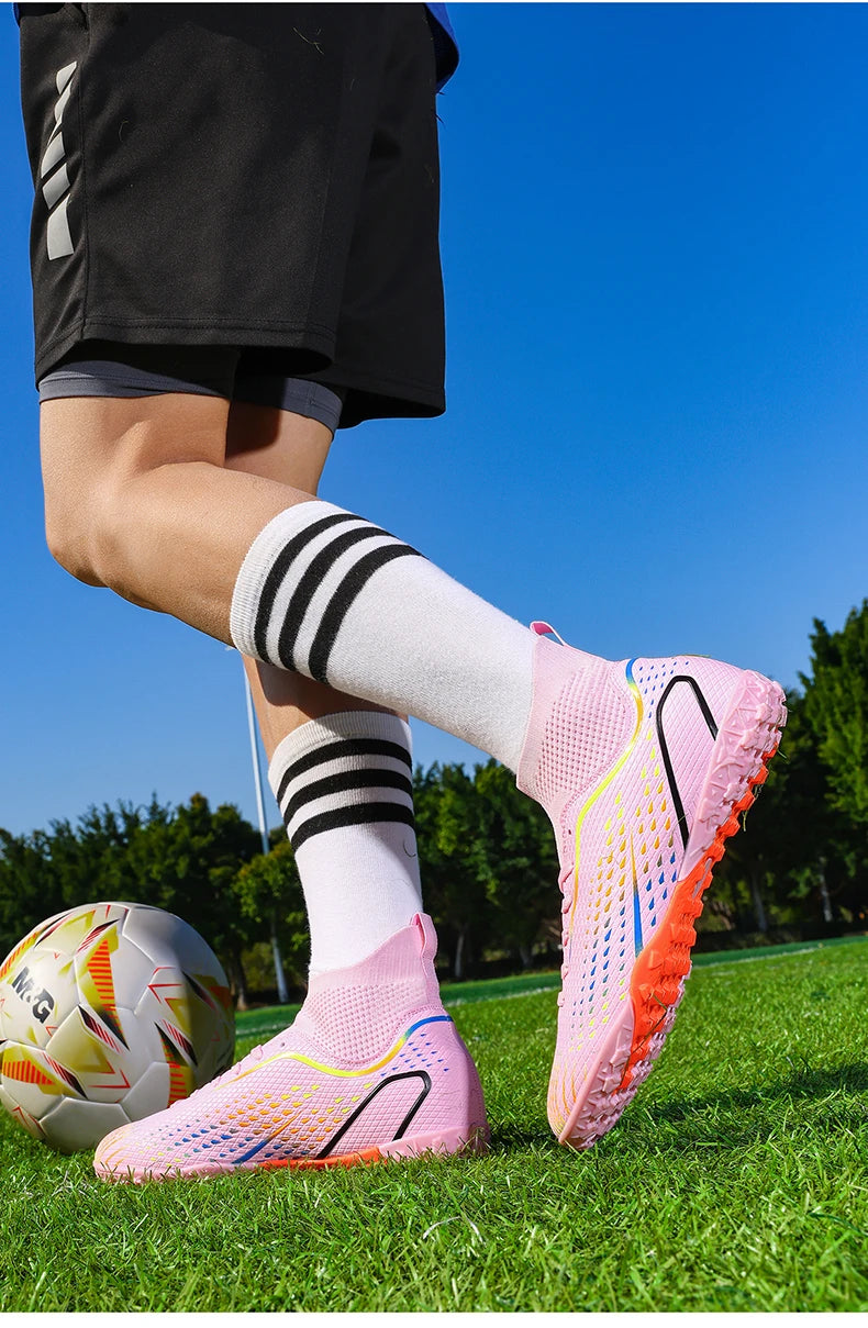 Men's Outdoor Football Boots FG/TF Professional Training Soccer Shoes Cleats Turf Futsal Match Grass Unisex Non-Slip Breathable