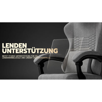 Ergonomic Gaming Chair Fabric Office Chair with Footrest, Adjustable Swivel Desk Chair with Headrest, Comfortable Racing Style Gaming Seat