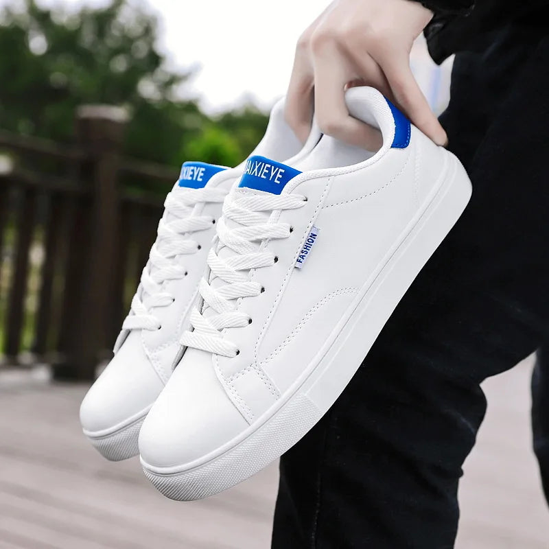 Men's Casual Skateboarding Shoes White Outdoor Leisure Sneakers Breathable Walking Shoes Flat Shoes Chaussure Homme 39-48