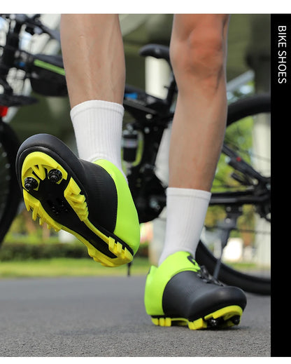 Scarpe da ciclismo ultraleggere, traspiranti e leggere, suole rigide compatibili SPD per allenamento e competizioni su bici da strada e mountain bike