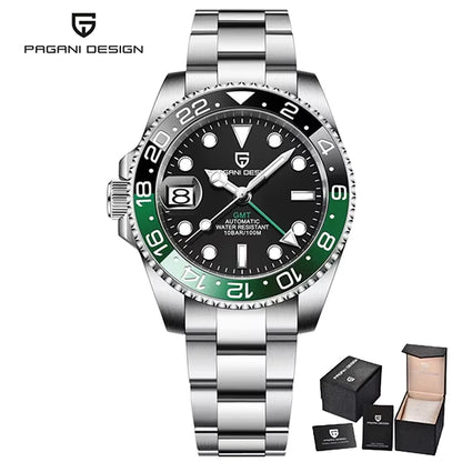 GMT Wristwatch PAGANI DESIGN Automatic Watch 40mm Mens Watch Top Brand Mechanical Watch 100M Waterproof Luminous Watches PD-1662