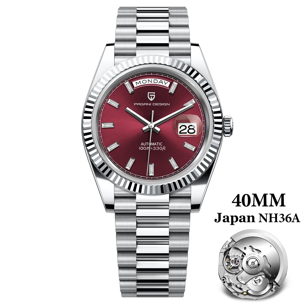 PAGANI DESIGN 2024 New DD40 NH36A Men's Watches Luxury Automatic Mechanical Watch For Men AR Sapphire Glass Date Wristwatch Men