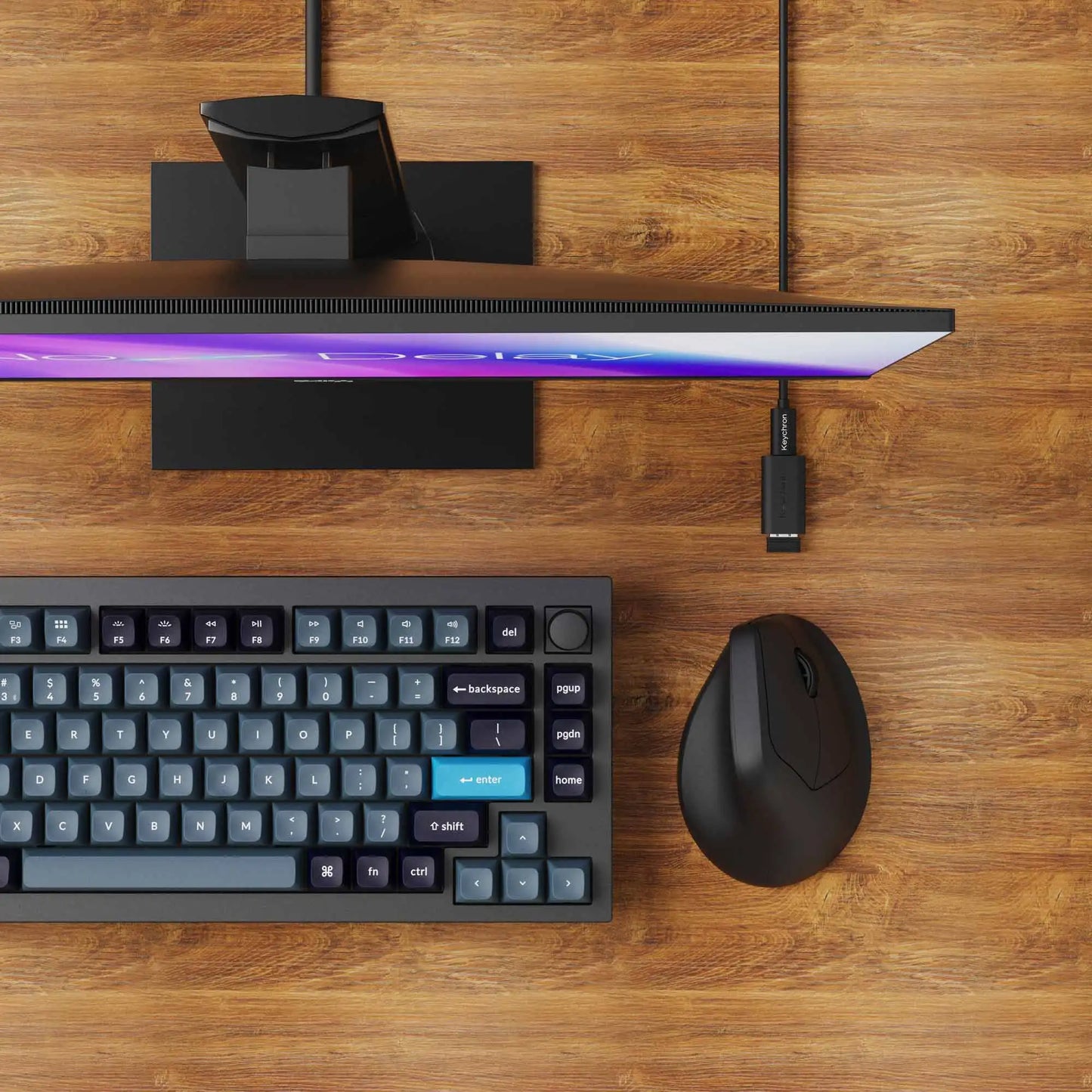 Keychron M5 kabellose ergonomische Maus, optisch, 8K Polling-Rate, 2.4GHz & Bluetooth, Type-C, 3950 Sensor