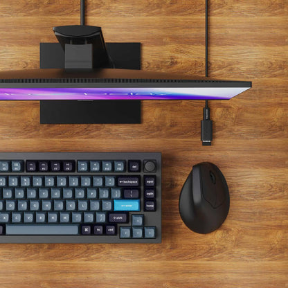 Keychron M5 kabellose ergonomische Maus, optisch, 8K Polling-Rate, 2.4GHz & Bluetooth, Type-C, 3950 Sensor