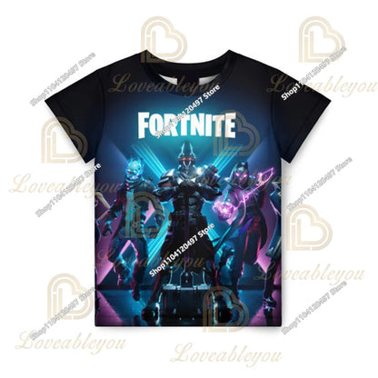 T-shirt Fortnite para Crianças Banana Peely, T-shirt para Homem e Mulher, T-shirt Battle Royale, Top de Verão Harajuku