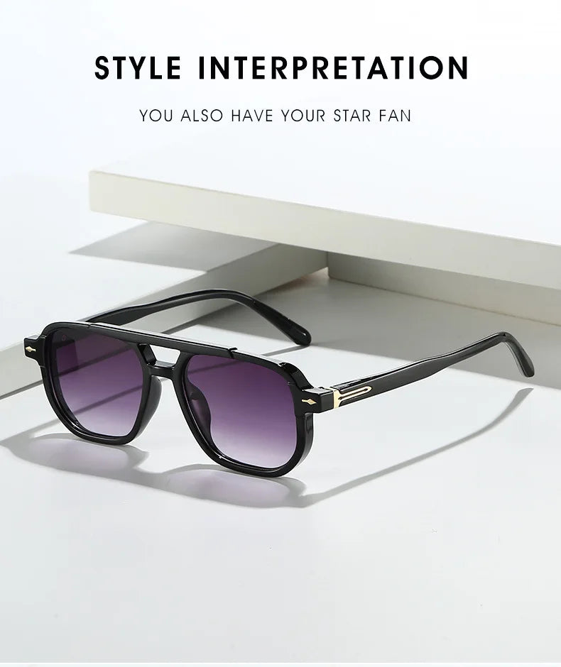 Frame-shaped arrow decorative sunglasses, suitable for both men and women for daily outings, perfect for sun protection.