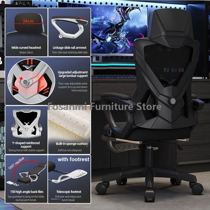 Breathable High Elastic Mesh Office Chair Comfortable Gaming Computer Chairs Adjustable Home Gamer Desk Swivel Chair Reclining