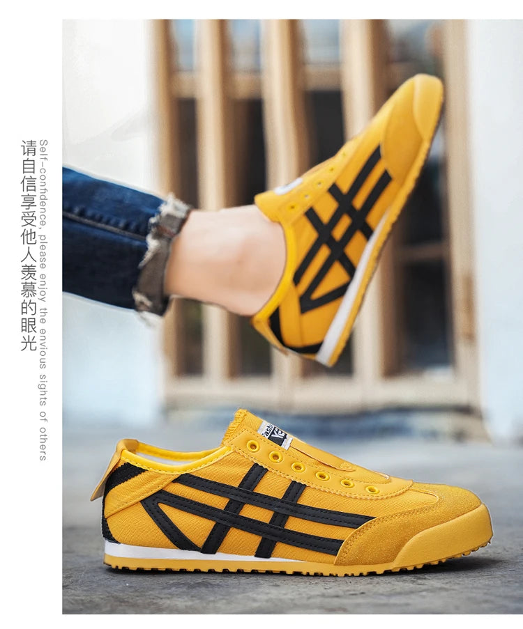 Men's Classic Running Shoes Lace Up Flat Bottom Sports Shoes Soft Sole Walking Gym Breathable Couple Casual Canvas Tennis Shoes