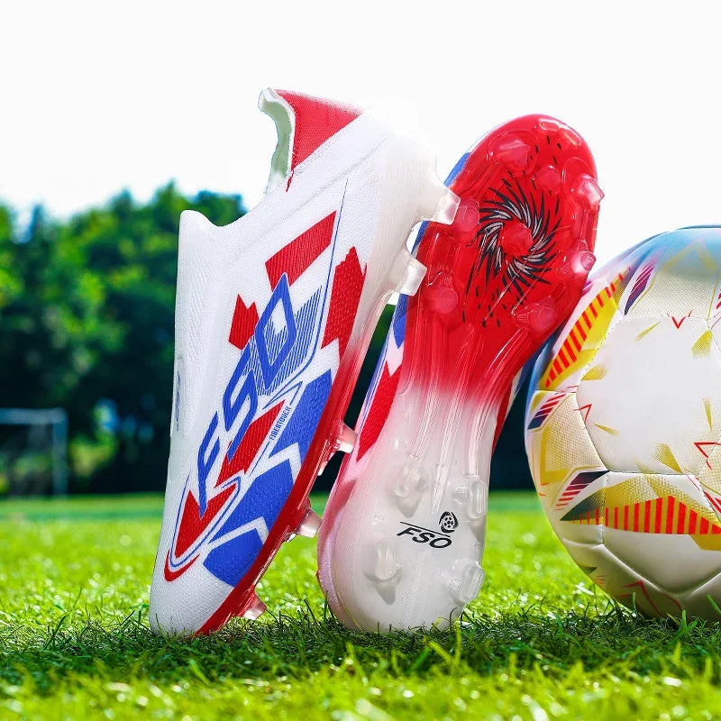 Nouvelles chaussures de football pour hommes, crampons de haute qualité, bottes de football pour terrain en herbe, idéales pour les matchs en extérieur, baskets légères mi-hautes, très vendues, antidérapantes, pour l'e