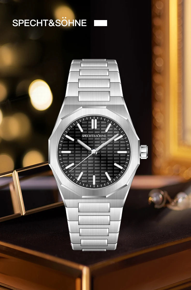 New 2026 Fashion Rare Specht & Söhne Men's Watch Ultrathin 38MM Steel Sapphire Crystal VH31 Quartz Wristwatch Relogio Masculino