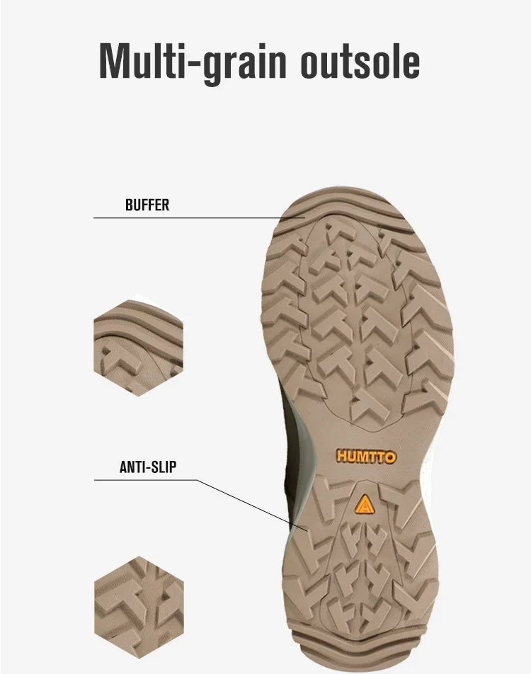 HUMTTO Leather Shoes for Men Winter Camping Outdoor Men's Sports Shoes Breathable Trekking Boots Man Non-slip Hiking Sneakers
