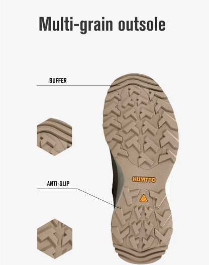 HUMTTO Leather Shoes for Men Winter Camping Outdoor Men's Sports Shoes Breathable Trekking Boots Man Non-slip Hiking Sneakers