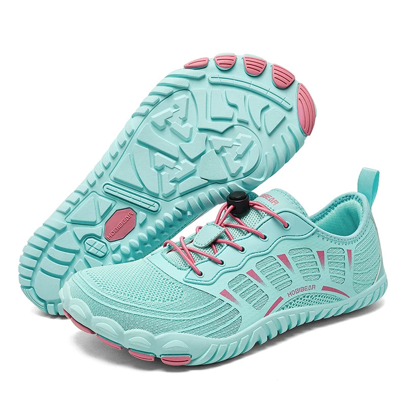 HOBIBEAR Wide Toe Barefoot Sneaker Unisex Non Slip Outdoor Athletic Shoes Elastic Band Beach Sneakers