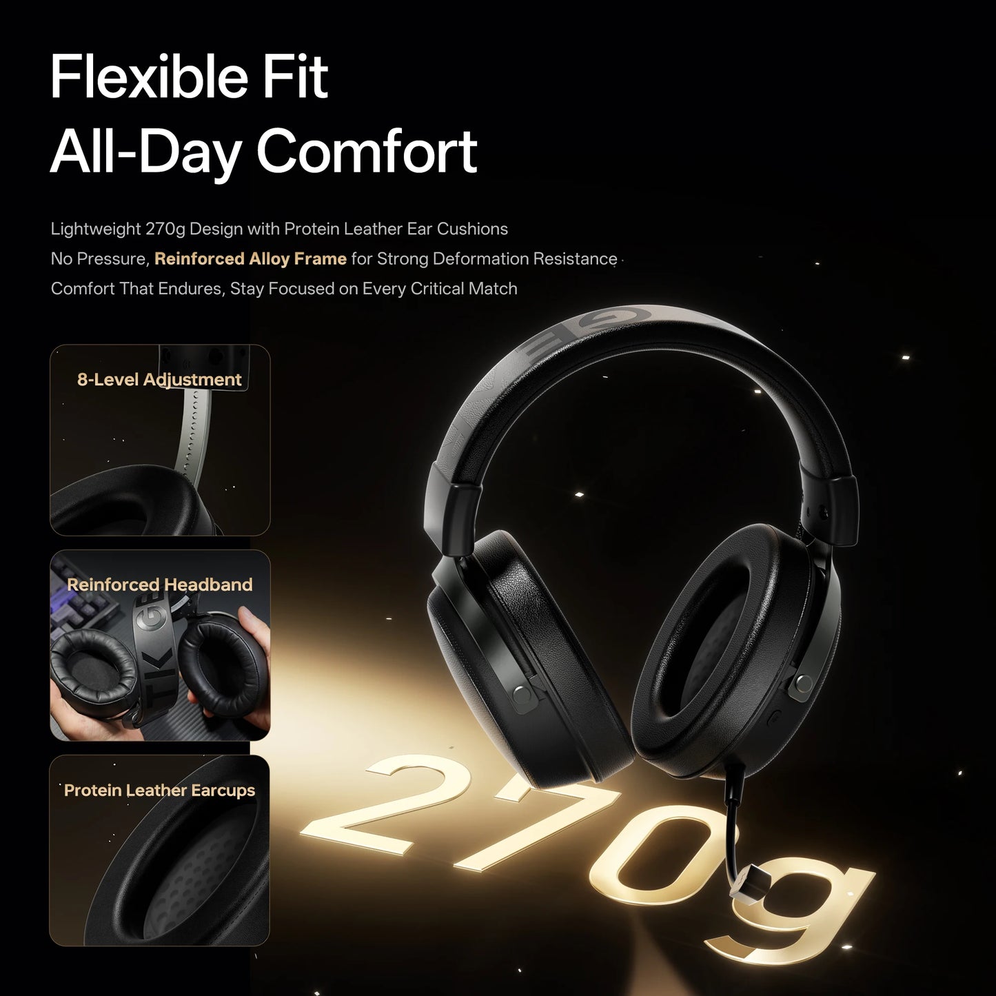 ATK N9 Pro Ultra Wireless Headset with Mic 7.1 sound Four Mode E-sports lightweight headphone Low latency noise reduction gift