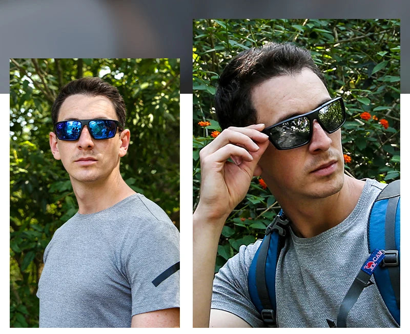 Kapvoe Men Fashion Polarized Sunglasses Cycling Glasses UV400 Eyewear for Men Women Driving Climbing Outdoor Sports Sunglasses