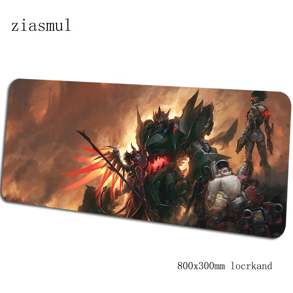 Tapete de rato gamer Overwatch Aestheticism 800x300x3mm, tapete de rato para portátil gaming, mousepad Cartoon, tapete de secretária para PC