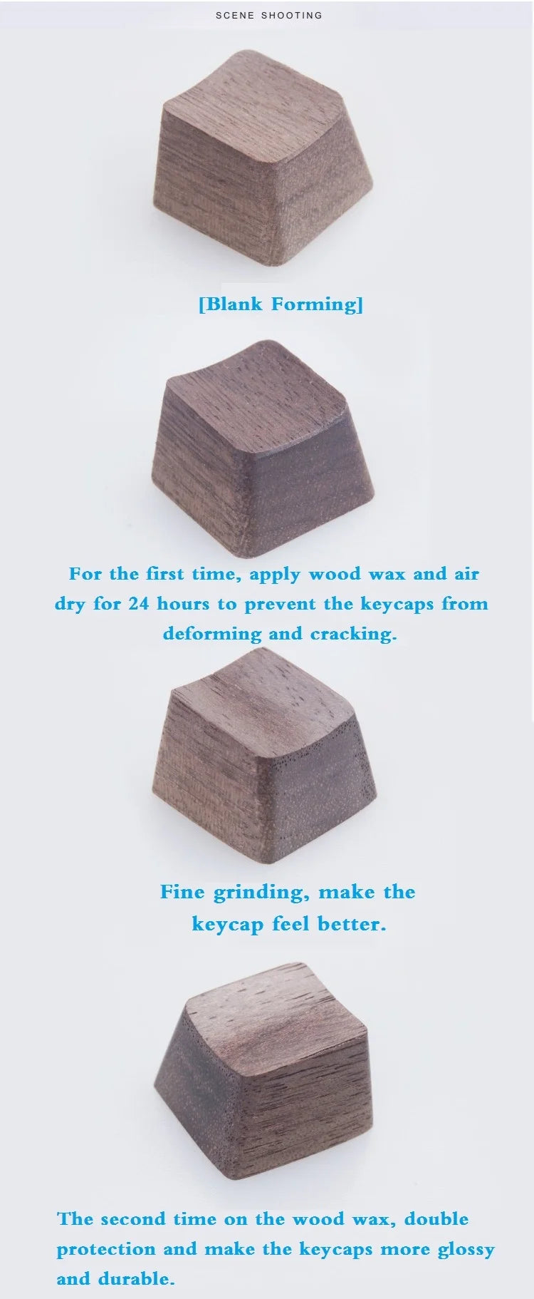 handmade custom wood keycap for mechanical keyboard walnut solid wooden keycaps spacebar Esc Cherry mx switch OEM Profile