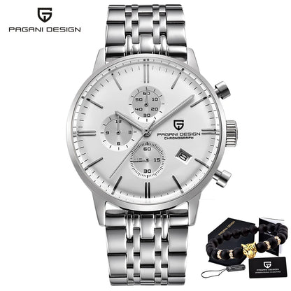 PAGANI DESIGN New 2720K Men Watch VK67 Quartz Wristwatch Multi functional Chronograph Sapphire Glass Waterproof Clock Watch Gift
