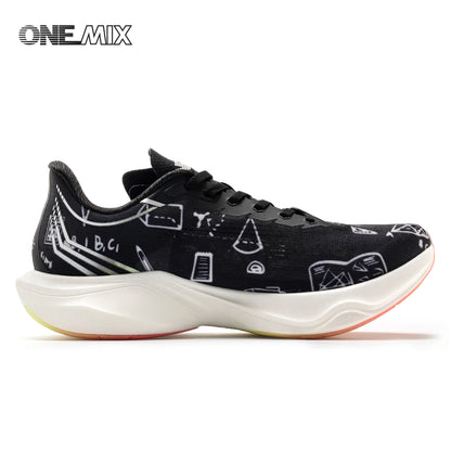 ONEMIX Neue Marathon-Laufschuhe mit Nylon-Carbonplatte, stoßdämpfende Profi-Rennschuhe mit stabiler Unterstützung, ultraleichte Rebound-Sneaker