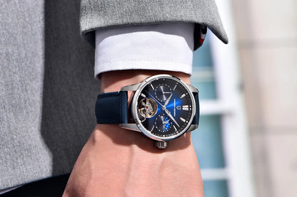 PAGANI DESIGN 41mm Men’s Luxury Mechanical Watch  Sapphire Crystal, Leather Strap & Waterproof