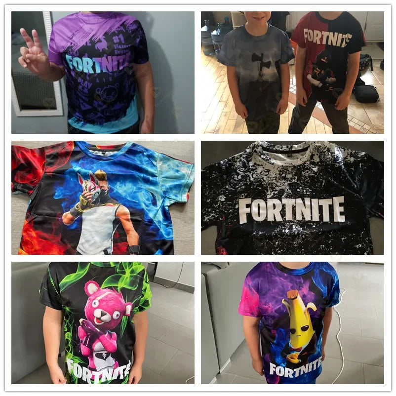 T-shirt Peely Fortnite girocollo estiva a maniche corte, top streetwear Battle Royale per abbigliamento casual