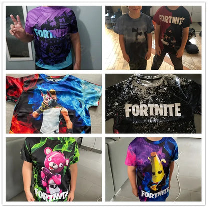 T-shirt Peely Fortnite girocollo estiva a maniche corte, top streetwear Battle Royale per abbigliamento casual