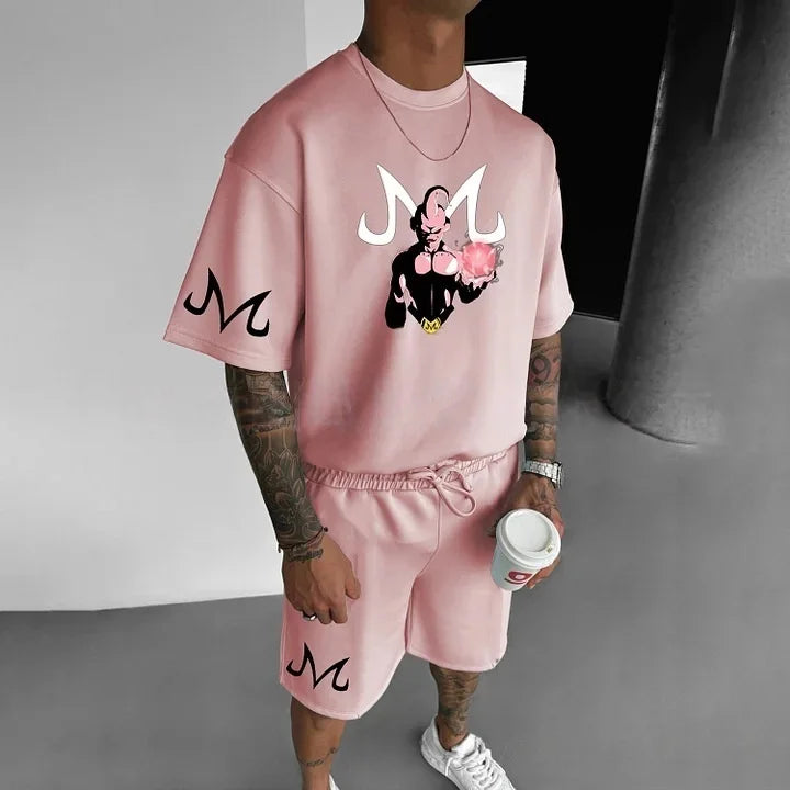 2026 Cartoon Dragon Ball T-shirt til børn, top med T-shirt og shorts, todelt sæt, sommer-T-shirt til drenge + shorts, strandshorts