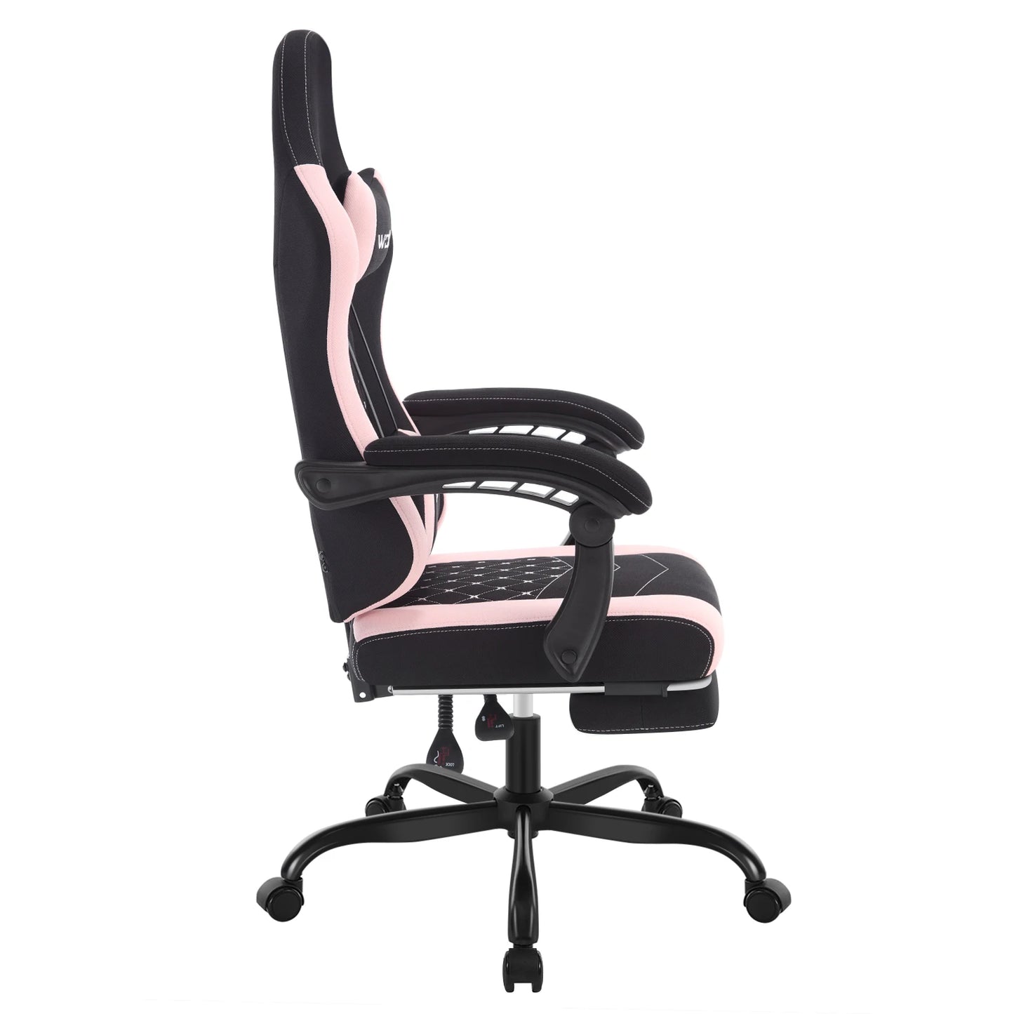 WOLTU Massage Gaming Chair Ergonomic Swivel Computer Chair with Pillow & Footrest Adjustable Headrest Lumbar Support Gamer Chair