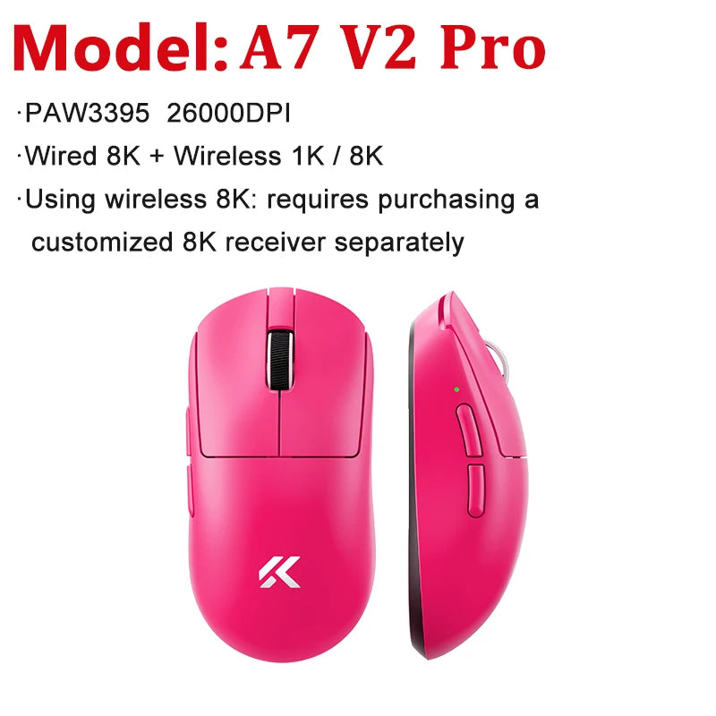 MCHOSE A7 V2 Ultra/Pro Lightweight Wireless Gaming Mouse Dual 8000Hz PAW3950 TI 42000DPI Mice For PC E-sports Gamer
