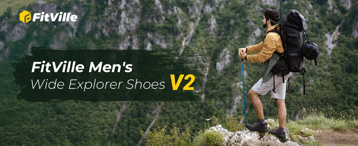 Fittington Wide Sneakers for Men Slip-on Hiking Shoes Soft Comfortable Men Running Shoe Slip Resistant Walking Shoes with Arch
