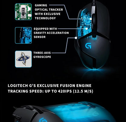 Logitech (G) G402 herní myš drátová myš pro e-sport mechanická myš s programovatelnými makry pro CSGO, PUBG a kompetitivní hraní