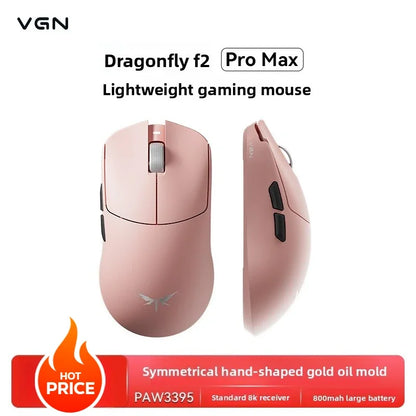 Ratón gaming esports VGN Dragonfly F2 ProMax/Ultra 42000DPI 0.125ms para CSGO, baja latencia, con cable/inalámbrico, doble 8K, 3 modos, PAW3395/3950