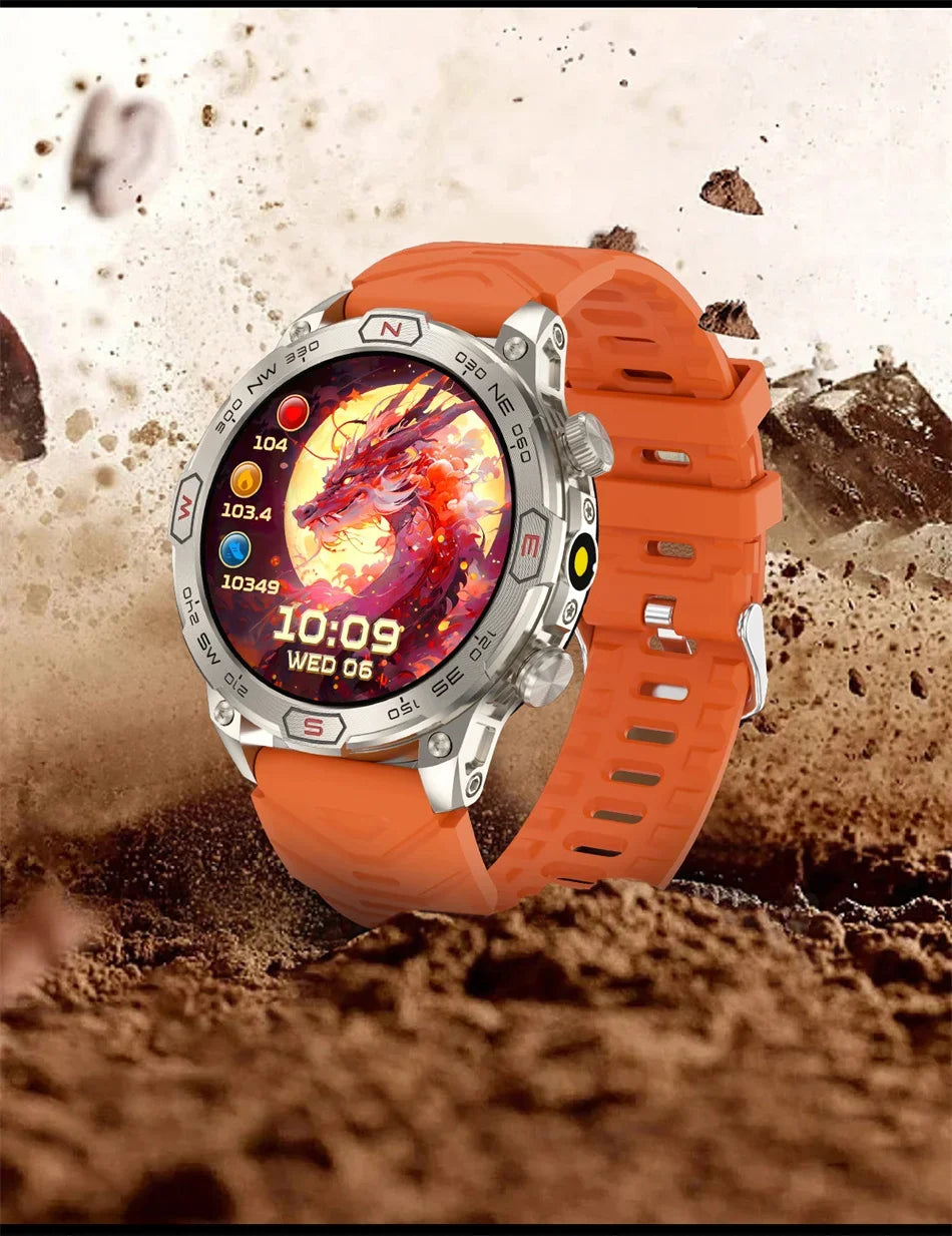 Men's Fashion Outdoor Sport GPS Smart Watch with AMOLED HD Screen, Heart Rate Monitor, and Waterproof Features