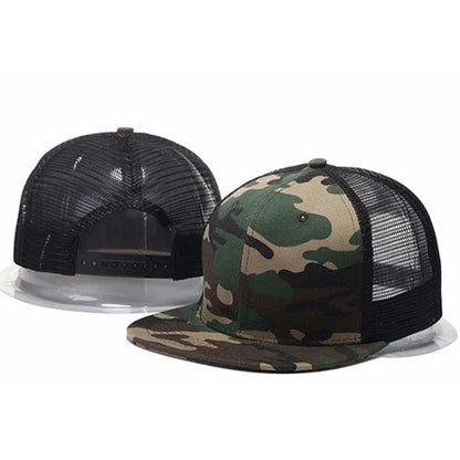 Herre-kasketter, flad hat, hiphop-snapback, fancy nitte-baseballkasket, street dance-kasket, trendy mesh-visir, unge drenge og piger