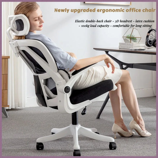 Ergonomic Home Office Chair, Comfortable Desk Chair for Students with Back Support, Long Sitting Study Chair