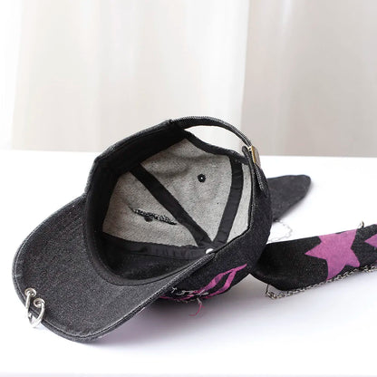 divatos lány új farmer hosszú nyúlfülű cowboy baseball sapka mosott graffiti hiphop sapka nők férfiak buli csapat baseball sapka