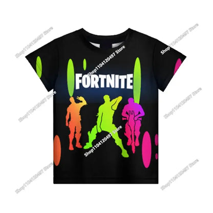 Anime Fortnite T-Shirts Girl Clothing T Shirt Boys White Cartoon Tees Baby Summer Shirts Cute Printed Tops Costume
