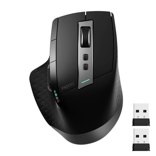 Rapoo New MT710L večnačinska polnilna brezžična Bluetooth miška, ergonomska, 4000 DPI, podpora za do 4 naprave, pisarniška miška