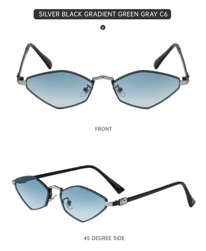 Small Frame Hexagon Punk Sunglasses Women 2026 Luxury Brand Polygon Sun Glasses For Ladies Classic Shades Cat Eye Eyewear