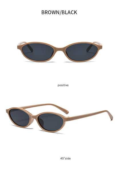 1/4pcs New Casual Elliptical Sunglasses Female Multi Color Frame Glasses Fashion Small Frame Design UV400 Sun Glasses Unisex