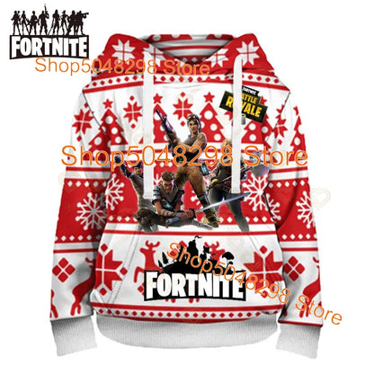 Fortnite Hoodies Pullover Sweatshirt Victory Royale 3D Hoodies Streetwear Hooded Tops for Kids Birthday Gifts