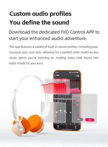 FIIO EH11 On-Ear-Bluetooth-Kopfhörer – Hi-Res LDAC kabelloses Bass-Headset, 30H Akku, Dual-Device-Verbindung & leichtes Retro-Design