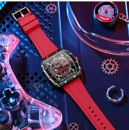 CURREN Men’s Luxury Square Quartz Chronograph Watch Waterproof, Luminous Dial & Date Display